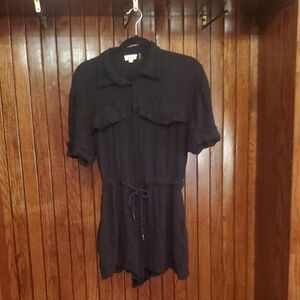 ❤ ELAN Black Button-Up Romper Size Small